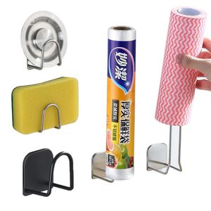 Organizzazione per riporre la cucina Porta spugne in acciaio inossidabile Porta spugne in plastica Porta spugne autoadesivo Organizzatore di scarico per lavandino Bagno