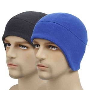 HanXi New Autumn Winter Women Men Beanie Hat Sports Cycling Running Protect Ear Skullies Light Thin Fleece Warm Ski Cap Y21111