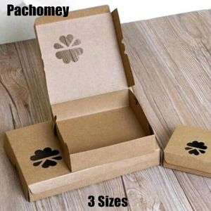 Gift Wrap 3 Sizes Kraft Paper Boxes With Hollow Out Floral For Egg Tart Candy Chocolate Classic Packaging 10pcs/lot PP804