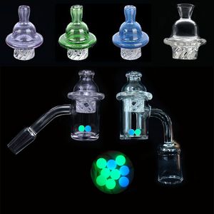 45/90 degree Quartz Banger nail+Spinning Carb Cap + terp pearls with 10mm 14mm 18mm Male Female Domeless nail for Dab Rig Bong