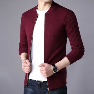 2020Autumn Winter Mäns Tröja Man Jacka Solid Färgtröjor Knitwear Warm Sweatercoat Cardigans Män Kläder Y0907