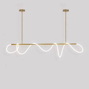 LED Postmodern Golden White Designer Chandelier Lamps Lamparas de Techo Suspensão Luminária Lampen para sala de jantar
