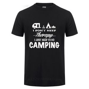 Ich brauche keine Therapie Camping T-Shirt Life Camp S T-Shirt Happy Funny Traveler National Forest Graphic Tee 210706