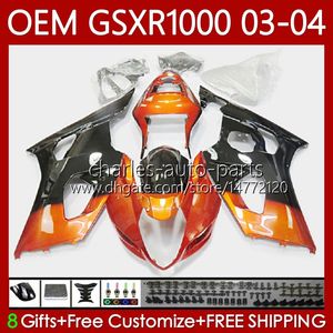 Spritzguss-Karosserien für Suzuki GSXR-1000 K Hellorange 3 GSX R1000 GSXR 1000 CC 2003–2004 Karosserie 67 Nr. 20 1000 CC GSXR1000 K3 03 04 GSX-R1000 2003 2004 OEM-Verkleidungsset