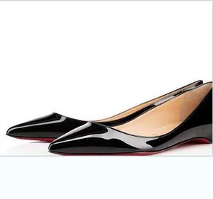 Женщины роскошные квартиры обувь для обуви обувь высокие каблуки настоящая кожа ПВХ золотой тон Тройной черный nureed красный шипов