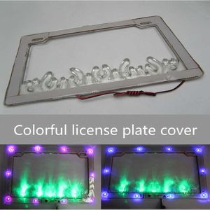 1 st Universal Motorcycle ABS 12V 3W LED-licensplatta Ramtäcke Motorcykel Multicolor Flash Dekorativ Cover Trim Tillbehör Bil