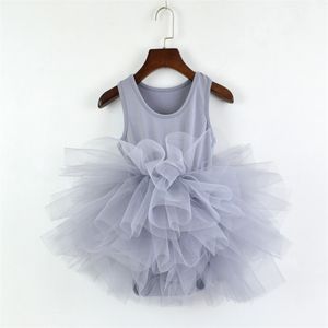 Meninas Dress Children's Pettiskirt Adorável Baby Lace Ballet Kids Tulle Tutu Sem Mangas Vestidos Es 220309