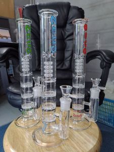 Bong Dab Rig Tubi d'acqua Vetro spesso Honeycomb Perc Blu verde rosso Bong Heady Glass Pipe Wax Oil Rigs Joint 18.8mm Glass Bowl zeusartshop