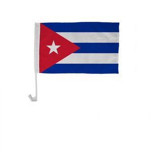 30x45cm Cuba Bandiera nazionale A Star Blue and White Stripes Red Triangle Auto Vetro Decorare Bandiere Poliestere Tessuto Banner SX Y2