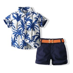 Jungenkleidung Baby Sommer Kurzarm Tops + weiße Shorts 2-tlg. Kleidungssets für Kinder Baby Jungen Partyanzüge