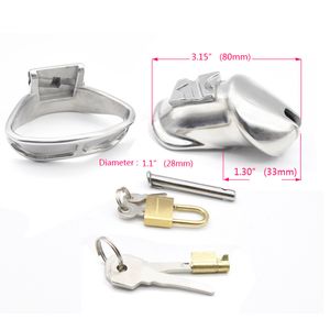Stainless Steel Cage Bird Chastity Device Metal Cock Penis Ring with 2 Magic Lock BDSM Restraint Sex Toy For Man