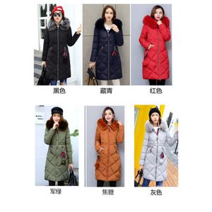 Neue Stil verdickt Ing schlanke lange Wintermantel Baumwolle Damen Parka Daunenjacke Frauen