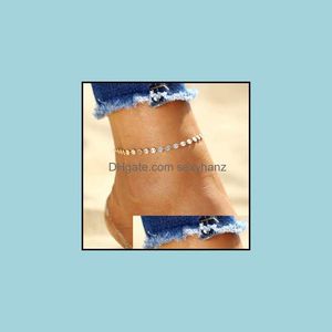 Anklets smycken europeiska och amerikanska mode Simple Beach Foot Ornaments Handgjorda cirkarkaraktär Anklet G1022 Drop Delivery 2021 Focas