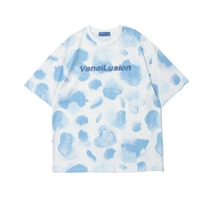Harajuku T-shirt Japoński Mężczyźni Lato Hip Hop Ink Cow Print T Koszulki Streetwear Tshirts Krótki Rękaw Casual Top Bawełna 210527