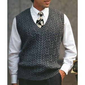 디자이너 남성 스웨터 조끼 스프링 가을 스트리트웨어 캐주얼 남성 의류 큰 판매 슬림 한 단색 민소매 스웨터 탑
