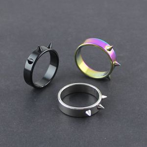 Self-defense Stainless Steel Band Rings Men's and Women's Thorn Jewelry Ring for Men Women Punk Gothic Style