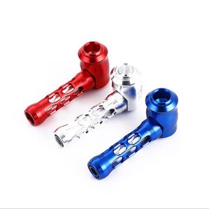 Updated Metal Smoking pipe Bat Tobacco Herbal Hand Aluminum Glass Filter Dry Herb Pipes One Hitter Dugout Cigerette holder Tool