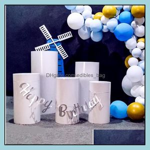 Ordförande Sashes Textiles Home Gardensashes Produkter Rund Cylinder Pedestal Display Art Decor Plints Pillars för DIY Bröllopsdekorationer