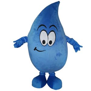 Costume della mascotte della goccia d'acqua blu di Halloween Personaggio dei cartoni animati di alta qualità Anime Carnevale Unisex Adulti Vestito da festa di compleanno di Natale