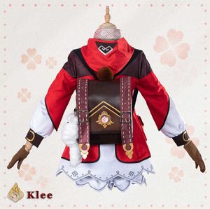 Genshin Klee Cosplay One Piece Bag Glasses Gloves Shorts Costumes Girls Game Sets Impact Project Y0913