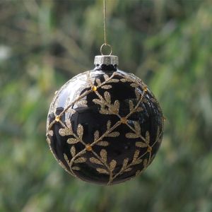 Christmas Decorations Diameter = 8cm Kleine Size Black Series Glas Globe Woondecoratie Tree Hanger Ball Festival Hanging Ornament