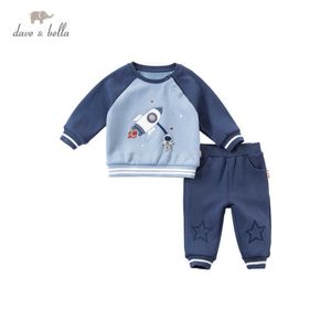 DBX15278 dave bella inverno neonati moda cartone animato set di abbigliamento per bambini set casuali per bambini 2 pezzi vestito G0923