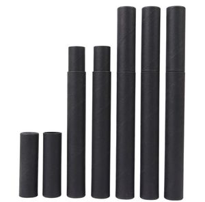 500pcs / lot Black Kraft Paper Incense Tube Boxes Rökelse-Barrel Liten förvaringslåda för penna Joss Stick Bekväm bärande 20.7x2.1cm Sn2896