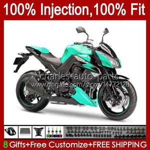 Injection Mold Body For KAWASAKI NINJA Z 1000 R Z-1000 10 11 12 13 Years Bodywork 15No.59 Z-1000R Z1000 2010 2011 2012 2013 Z1000R 2010-2013 OEM Fairing Kit cyan black