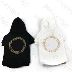 Felpa con cappuccio per animali domestici con stampa oro Felpe per animali domestici in cotone elasticizzato Abbigliamento per cani Moda Bulldog Abbigliamento per cani