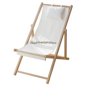 Camp Furniture Solid Wood Beach Chair Beech utomhus Recliner Folding Canvas Easy Lunch Break Portable Camping ChairCamp