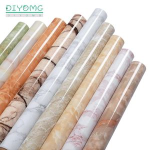 Wholesale adhesive film for decor for sale - Group buy Living Room PVC Waterproof Marble Wallpaper Self Adhesive Peel And Stick Kitchen Cabinets Desktop Wall Stickers Home Decor Film Wallpapers