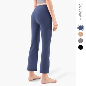 L-06 düz renkli çıplak spor şekillendirme yoga kıyafetleri pantolon kadınların yüksek bel yüksek bel, fitness gevşek fit yoga joggers spor kıyafetleri kadın külot