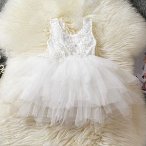 Girl's Dresses White Baby Girl Dress Baptism Clothes 1 2 Year Birthday Outfit For Wedding Little Party Frocks Designs