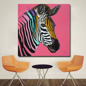 Abstract Graffiti Zebra Poster Wall Art Canvas Painting Colorful Animal Pictures HD Print For Living Room Home Decor No Frame