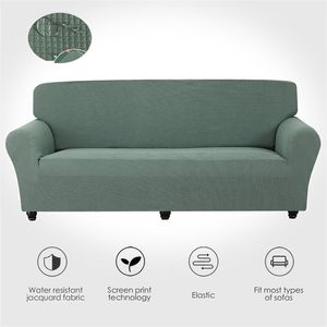 Żakardowa wodoodporna sofa pokrywa sofa Slipcover Elastyczna Prosta Kolor Sofa Pokrywa do salonu 1/2/4 miejsca 211102