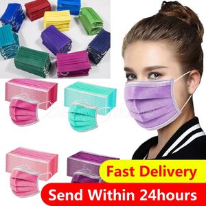 Wholesale face masks for sale - Group buy Multi Colors Disposable Face Mask Layers Multi Colors Dustproof Facial Protective Cover Masks Anti Dust Disposable Salon Earloop Mouth Mask Party Masks