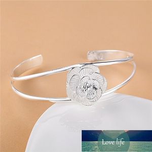 Silber 925 Armreifen für Frauen Blume Manschette Armreif Armband Armband Pulseira Femme Mode Schmuck Zubehör Bijoux Geschenke