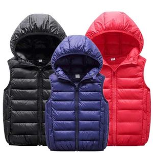 Autunno Inverno Moda Con Cappuccio Per Bambini Gilet Gilet di Spessore Giubbotti Per I Vestiti Dei Ragazzi Neonate Cappotto Caldo Piumino Leggero 211203