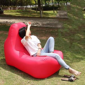 Wholesale air cushion for chair resale online - Pumpless Inflatable Camping Recliner Sofa Bed Foldable Nylon Picnic Chair Beach Portable Waterproof Air Cushion Decorative Pillow