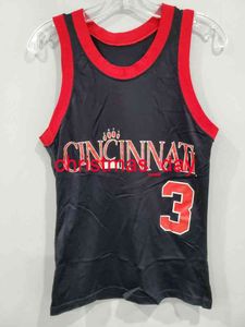 Nadir Vintage 90s Şampiyonu NCAA Cincinnati Bearcats 3 Basketbol JerseyCustomize Herhangi Bir Numara Adı Dikişli Yüksek Kalite Nakış Forması