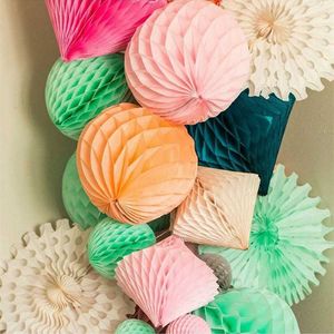 Wholesale Paper Honeycomb Ball Flower Lantern Wedding Kid Birthday Decoration Baby Shower Balls Lanterns Decorative