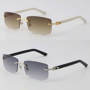 Selling UV400 Protection Rimless Sunglasses Marble Stripe Plank Arms Fashion Men Woman Square Frames Sun glasses 757 Driving 18k Gold Metal Outdoors Frame Size:56