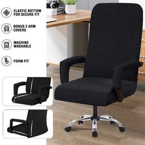 Silla Gamer Chair Cover Jacquard Rotating Computer Slipcover for Office Bar Elastic Armchair with Armrest 211116