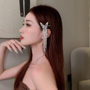 Hårtillbehör Klipp för tjejer 2021 Korea Fashion One Side Tassel Butterfly Love Pendant Vintage Sliver 265