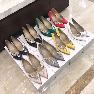 2021 Designer Luxury Womens High Heels Dress Shoes Ballet Shoe Point Toe Stiletto Sandaler Flat l￤der Boot Wedding Party Heatsshoes Storlek 35-42