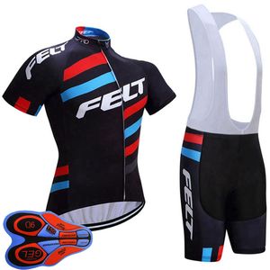 Feltro Equipe Ropa Ciclismo Respirável Mens Ciclismo De Manga Curta Jersey Bib Shorts Conjunto Verão Road Road Roupas Roupas Ao Ar Livre Bicicleta Uniforme Sports Terno S210050584