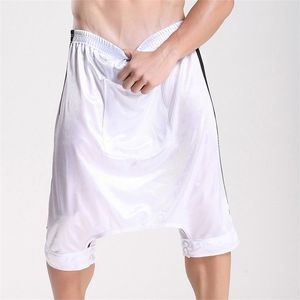 Mens Casual Curto Moda Calças Sólida Color Leg Skirt Shorts Homem Solto Harem Aberto Crotch Pocket 210716