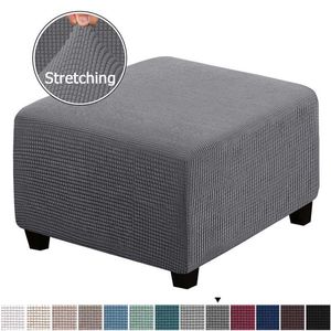 1/2 stücke Jacquard Ottomane Hocker Abdeckung Elastic Quadrat Fußhocker Sofa Slipcover Fußstütze Stuhlabdeckungen Möbelschutzabdeckungen 211102