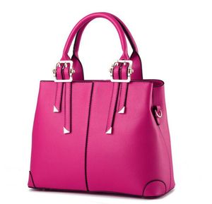 HBP Fashion Women Handbags PU Leather Totes Shoulder Bag Lady Simple Style Designer Luxurys Purses Fuchsia color