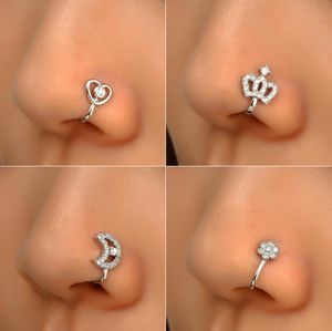 Moda sexy piercing al naso gioielli per il corpo Cz naso cerchio narice anello al naso piccolo fiore elica cartilagine anello trago